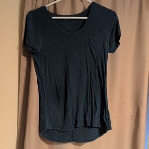 Prana Navy Blue Short Sleeve V-Neck Tee Size XS